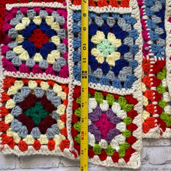 Elan Granny Square Multicolor Crochet Cardigan - Picture 9 of 10